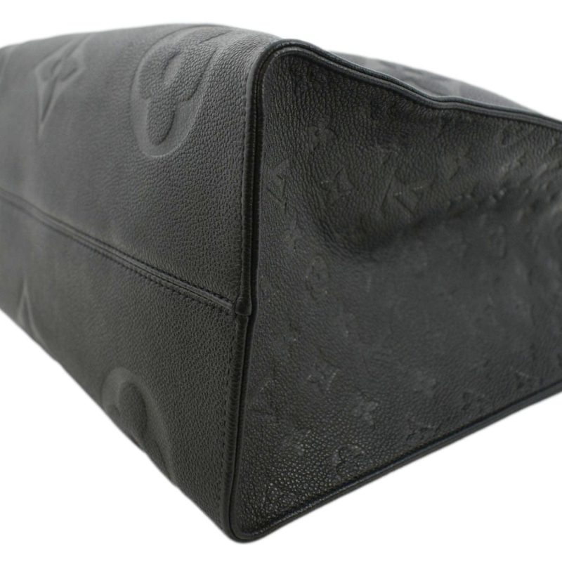 Louis Vuitton Onthego GM Monogram Empreinte Leather Tote Bag Black - Image 8