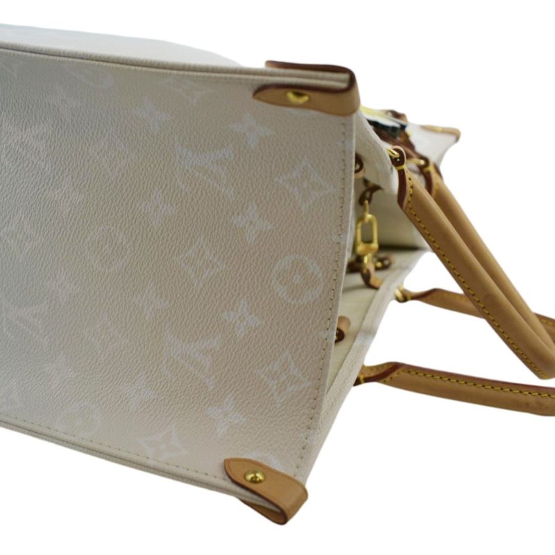 LOUIS VUITTON Pool Onthego GM Monogram Canvas Shoulder Bag Light Blue - Image 5
