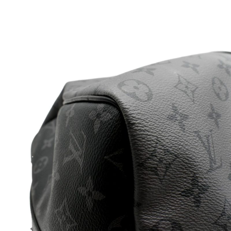 LOUIS VUITTON Keepall 50 Bandouliere Monogram Eclipse Canvas Travel Bag Black - Image 4
