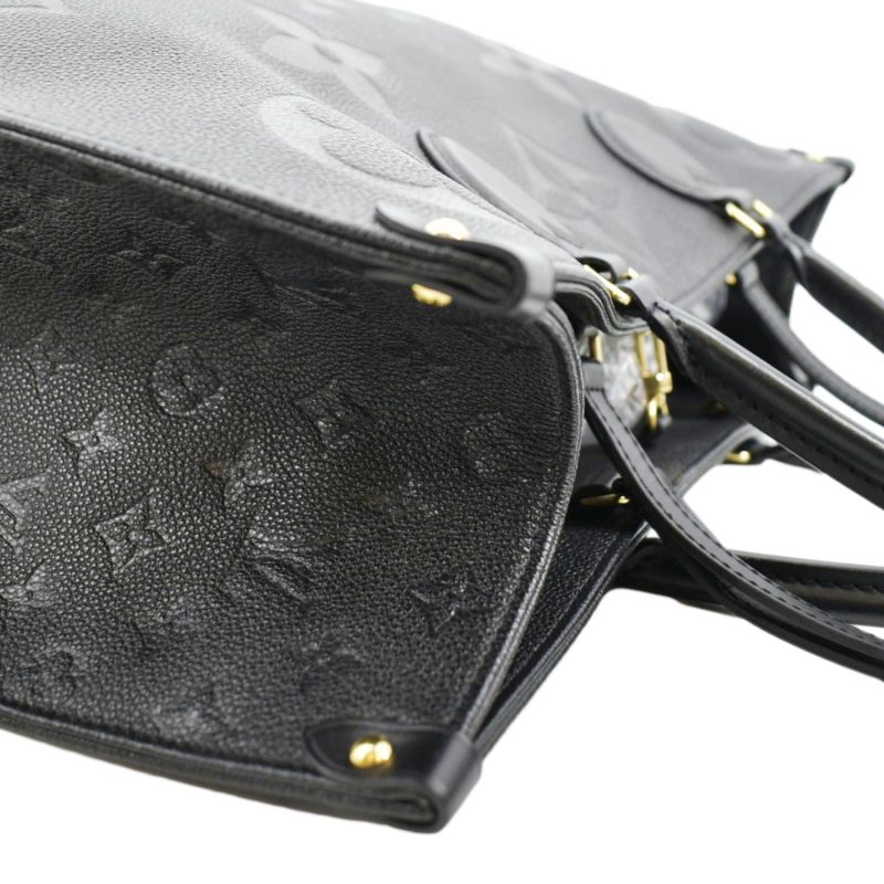 Louis Vuitton Onthego GM Monogram Empreinte Leather Tote Bag Black - Image 5