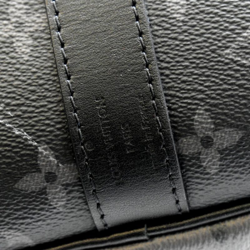 LOUIS VUITTON Keepall 50 Bandouliere Monogram Eclipse Canvas Travel Bag Black - Image 9