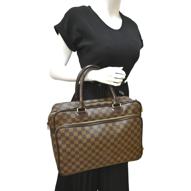 Louis Vuitton Icare Damier Ebene Briefcase Bag Brown