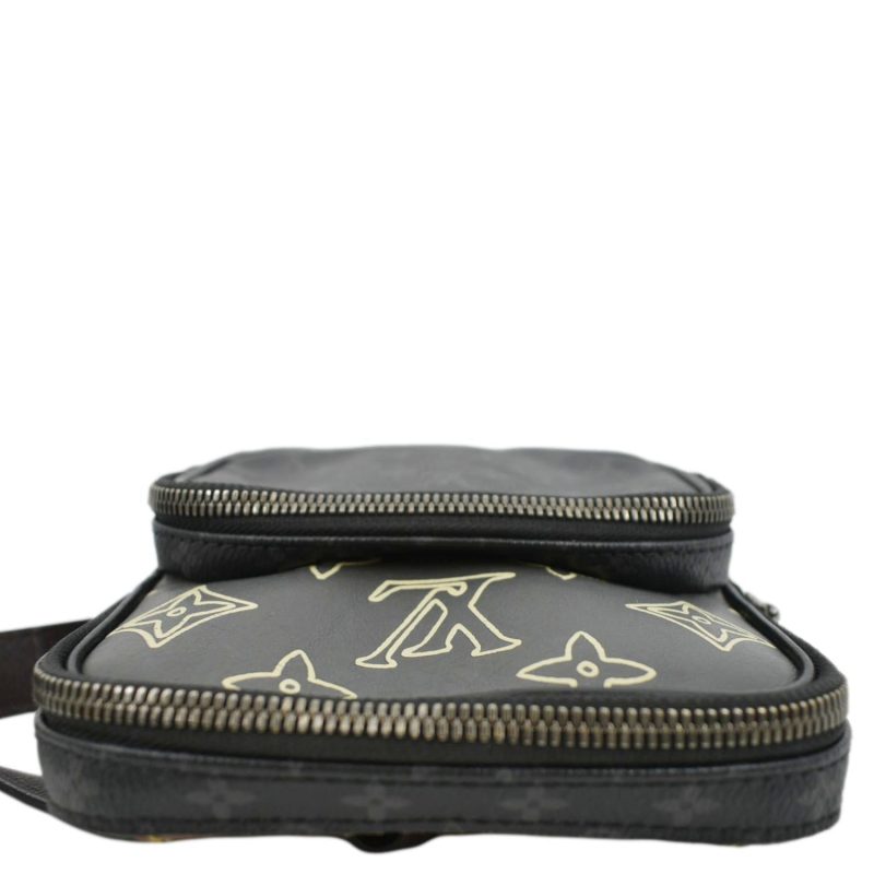LOUIS VUITTON Avenue Sling Patchwork Monogram Eclipse Crossbody Bag Grey - Image 3