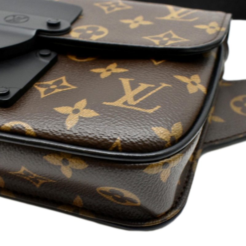 LOUIS VUITTON S-Lock Sling Monogram Macassar Crossbody Bag Brown - Image 7