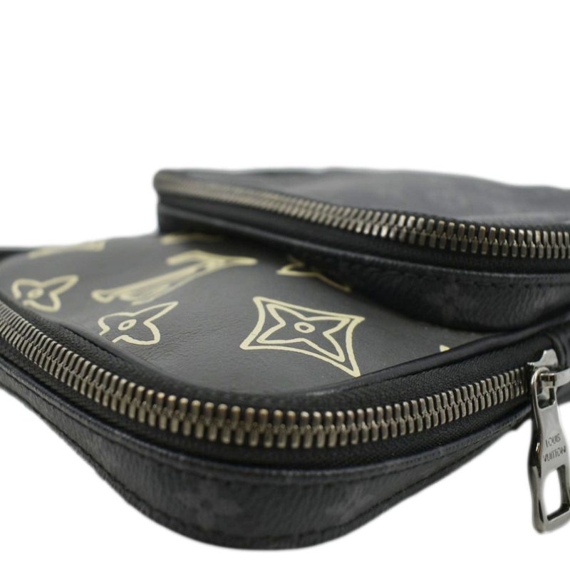 LOUIS VUITTON Avenue Sling Patchwork Monogram Eclipse Crossbody Bag Grey - Image 4