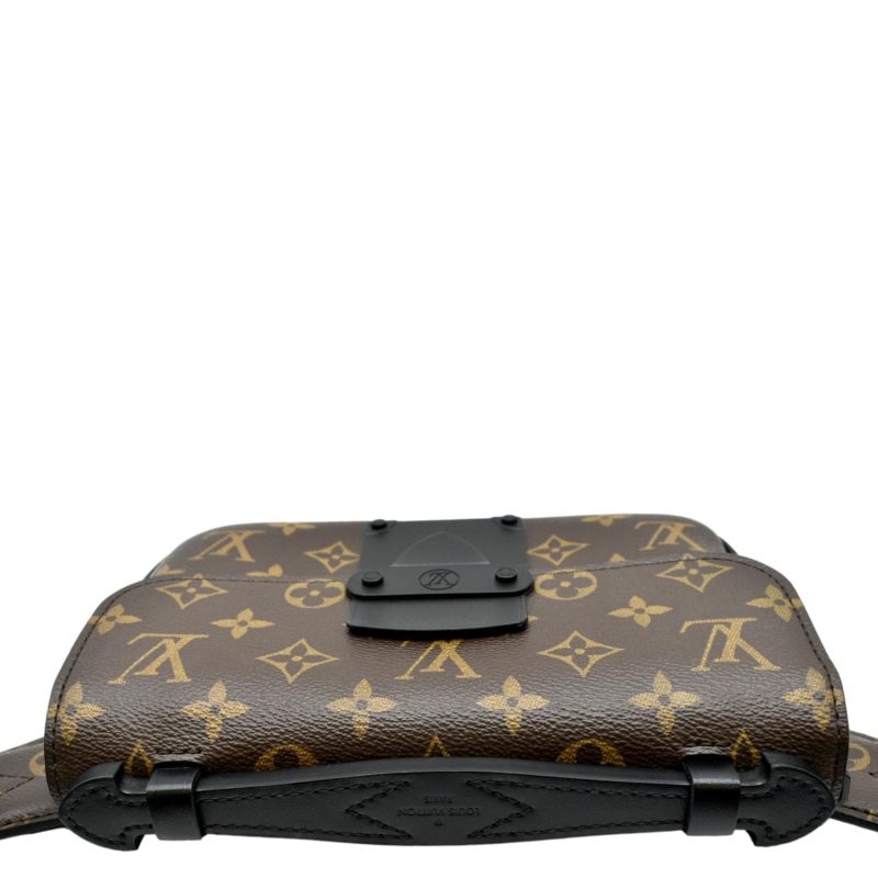 LOUIS VUITTON S-Lock Sling Monogram Macassar Crossbody Bag Brown - Image 4