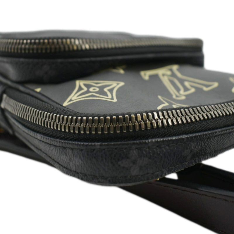 LOUIS VUITTON Avenue Sling Patchwork Monogram Eclipse Crossbody Bag Grey - Image 5