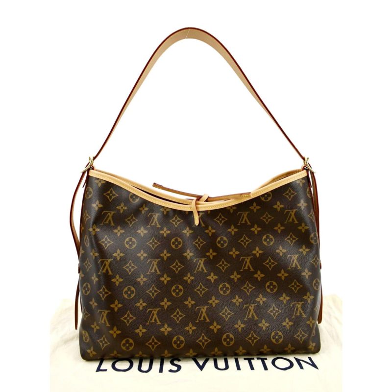 LOUIS VUITTON Carryall MM Monogram Canvas Shoulder Bag Brown - Image 3