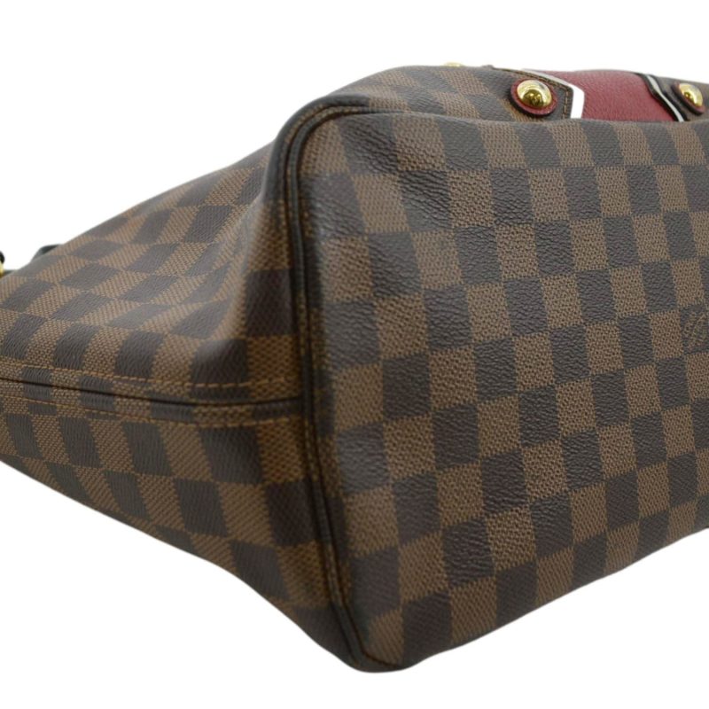 LOUIS VUITTON Neverfull Karakoram MM Damier Ebene Tote Shoulder Bag Red - Image 5