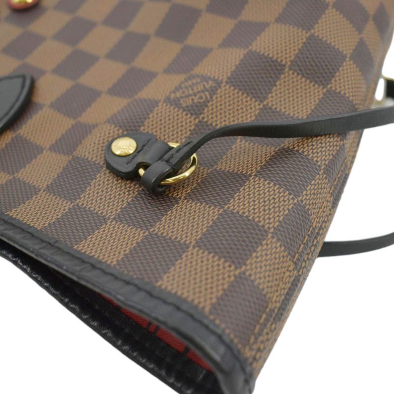 LOUIS VUITTON Neverfull Karakoram MM Damier Ebene Tote Shoulder Bag Red - Image 3