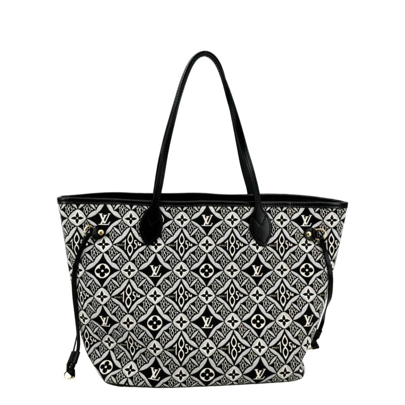 Louis Vuitton Since 1854 Neverfull MM Jacquard Shoulder Bag Grey - Image 2