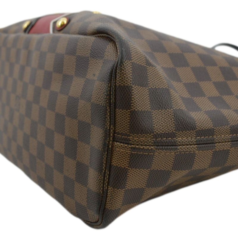 LOUIS VUITTON Neverfull Karakoram MM Damier Ebene Tote Shoulder Bag Red - Image 6