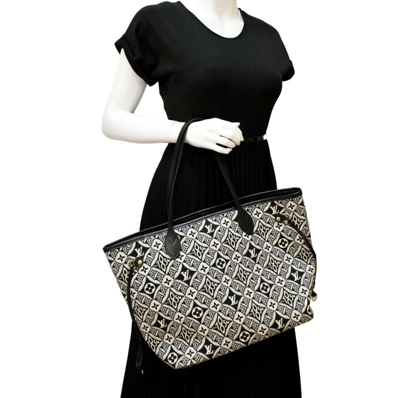 Louis Vuitton Since 1854 Neverfull MM Jacquard Shoulder Bag Grey