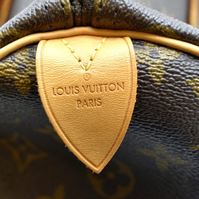 Louis Vuitton Speedy 30 Monogram Canvas Satchel Bag Brown - Image 12