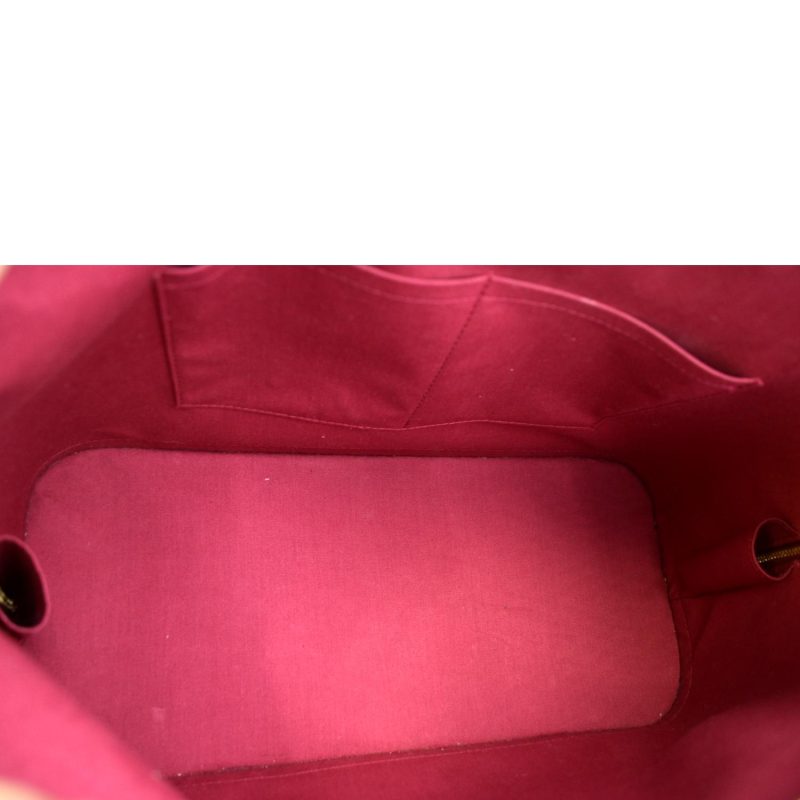 LOUIS VUITTON Alma GM Monogram Vernis Leather Satchel Bag Red - Image 9