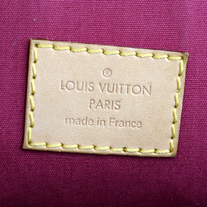 LOUIS VUITTON Alma GM Monogram Vernis Leather Satchel Bag Red - Image 10
