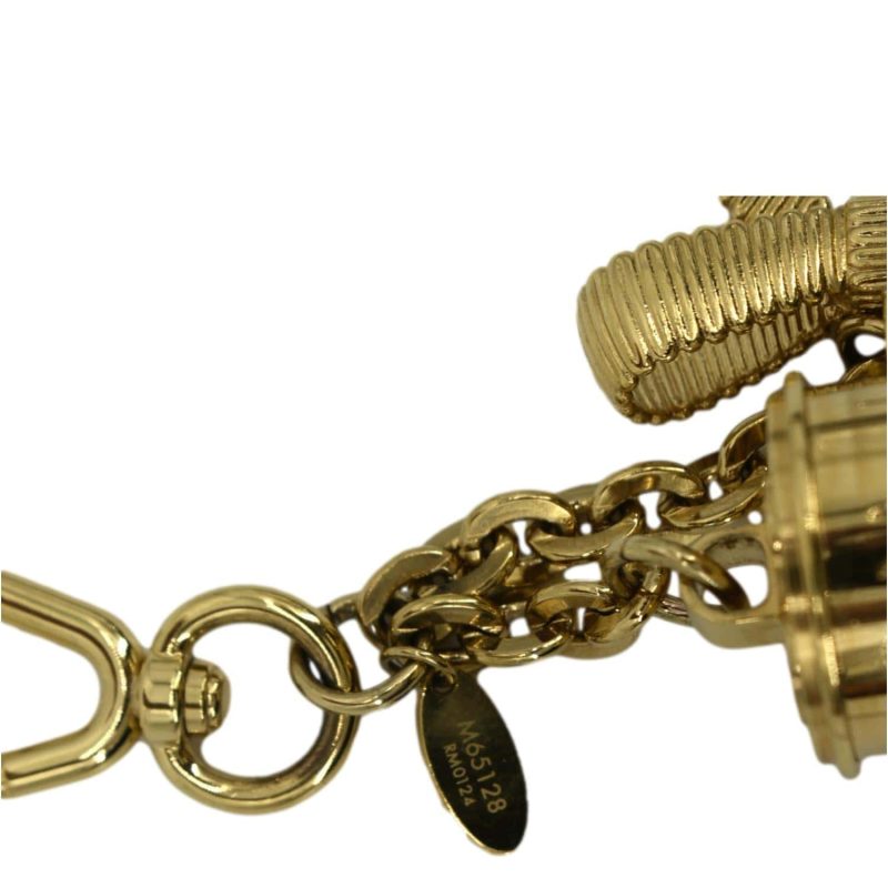 LOUIS VUITTON Tassel Pebbled Leather Bag Charm Blue - Image 6