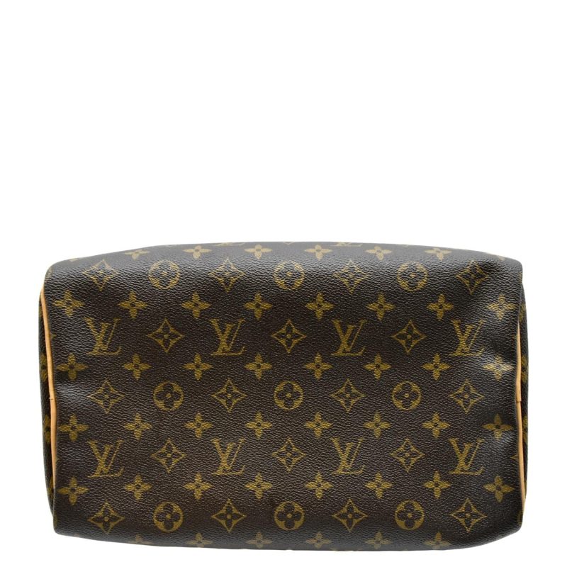 Louis Vuitton Speedy 30 Monogram Canvas Satchel Bag Brown - Image 8