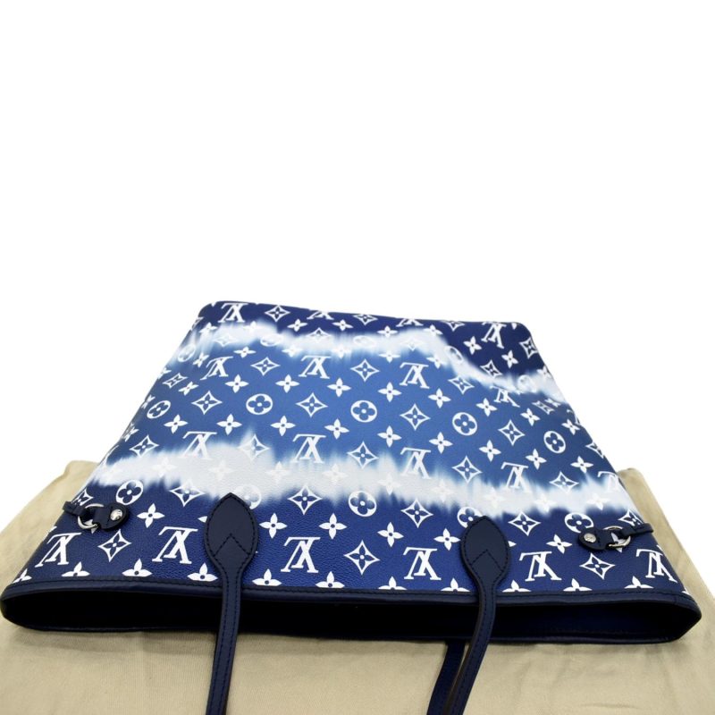 LOUIS VUITTON Neverfull LV Escale MM Monogram Shoulder Bag Blue - Image 3