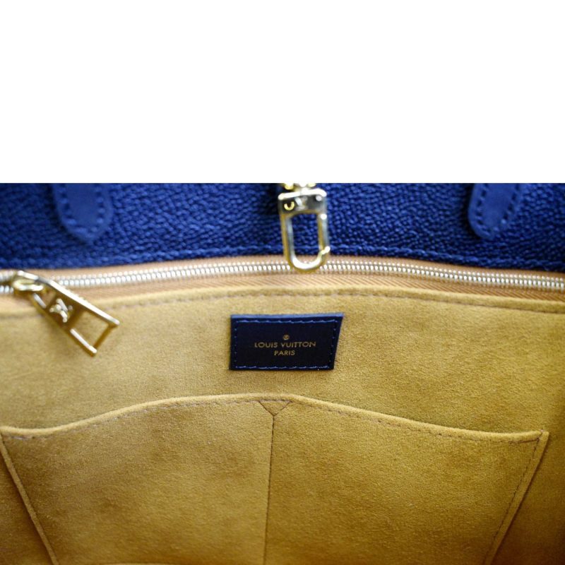 LOUIS VUITTON Onthego MM Giant Monogram Empreinte Leather Tote Bag Black - Image 10
