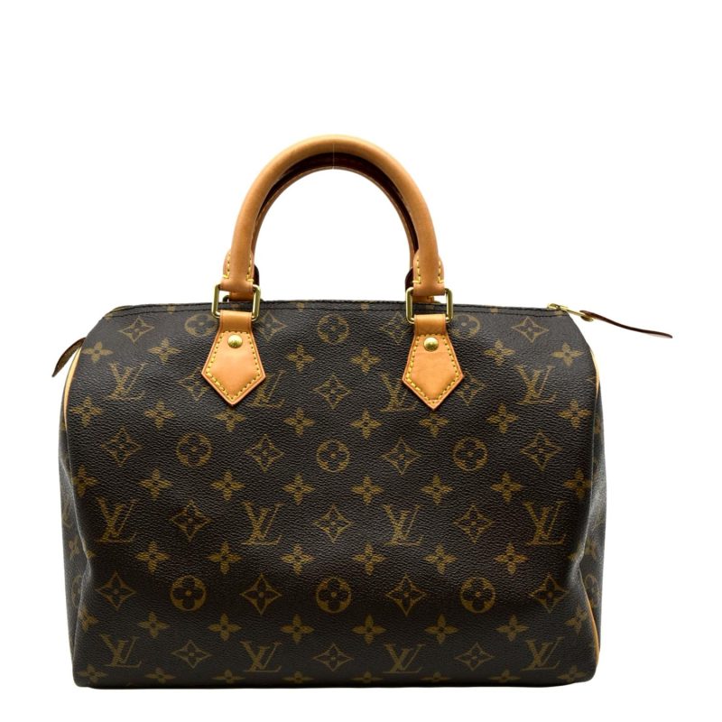 Louis Vuitton Speedy 30 Monogram Canvas Satchel Bag Brown - Image 13