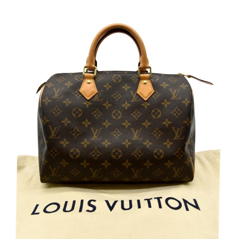 Louis Vuitton Speedy 30 Monogram Canvas Satchel Bag Brown - Image 2