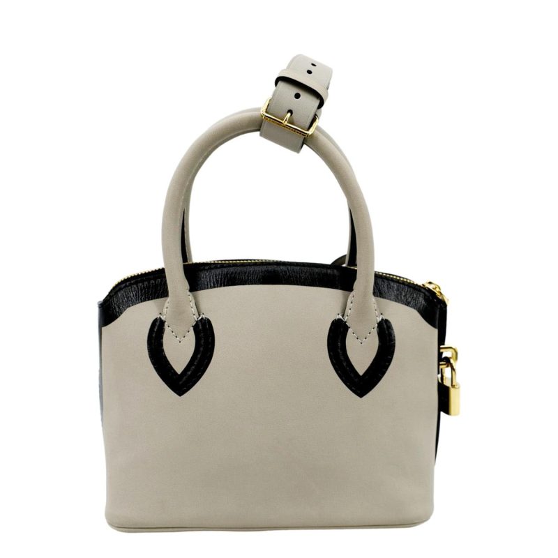 LOUIS VUITTON Lockit Cuir Obsession Leather Satchel Bag Grey - Image 2