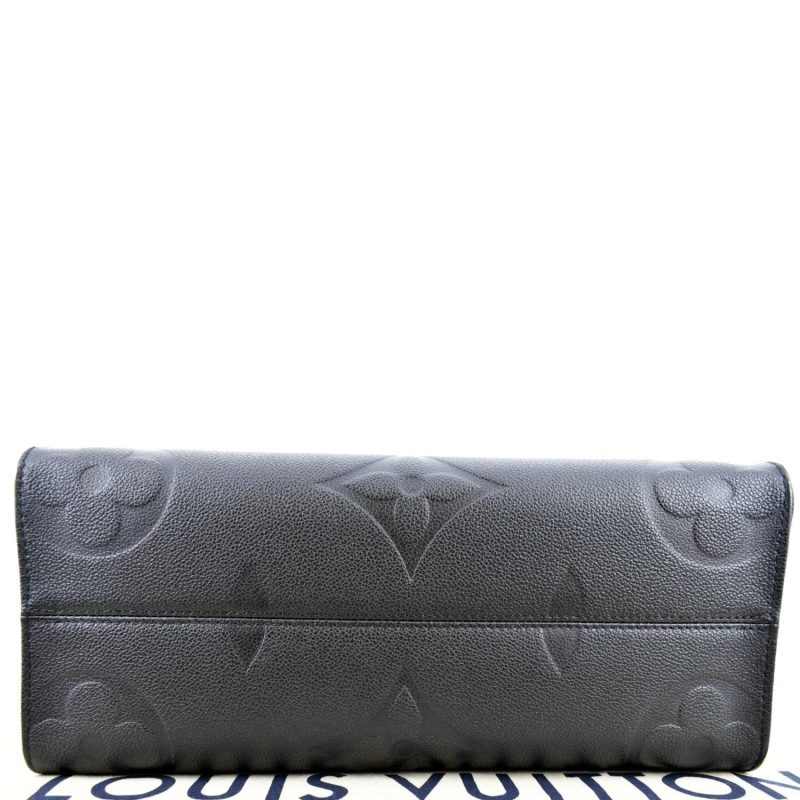 LOUIS VUITTON Onthego MM Giant Monogram Empreinte Leather Tote Bag Black - Image 8