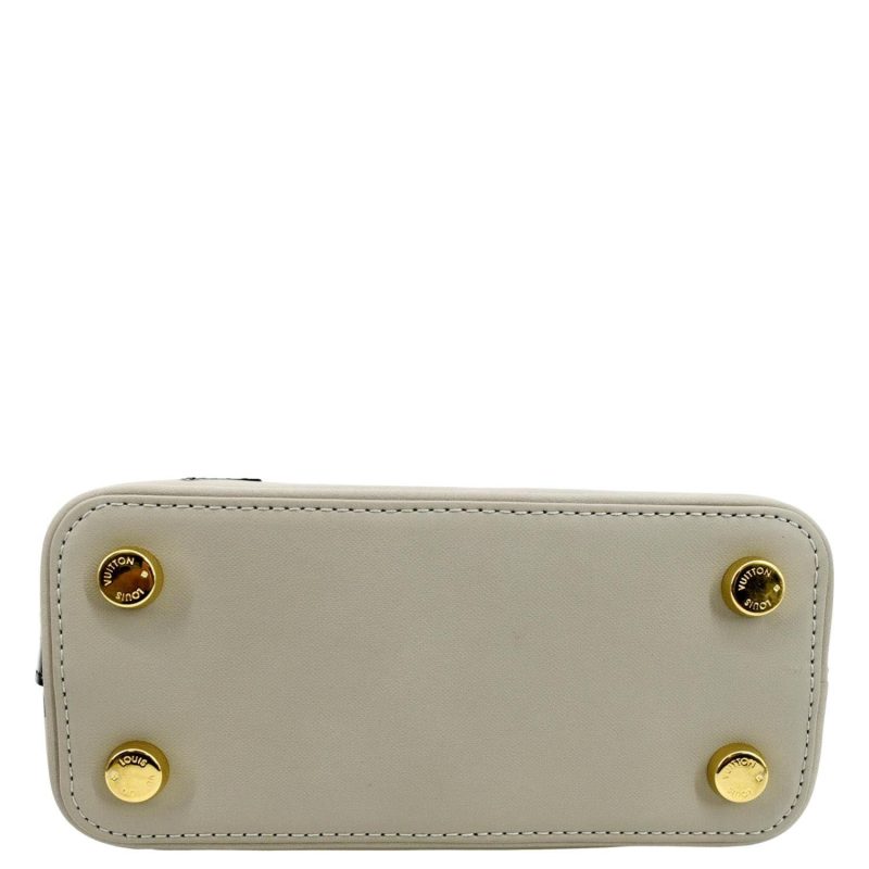 LOUIS VUITTON Lockit Cuir Obsession Leather Satchel Bag Grey - Image 8