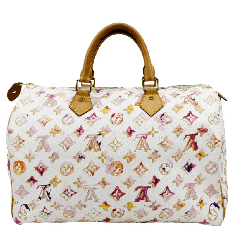 LOUIS VUITTON Richard Prince Watercolor Aquarelle Speedy 35 Monogram Satchel Bag Multi - Image 2