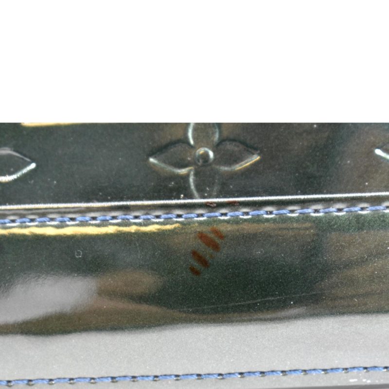 LOUIS VUITTON Alma GM Monogram Vernis Leather Satchel Bag Green - Image 10