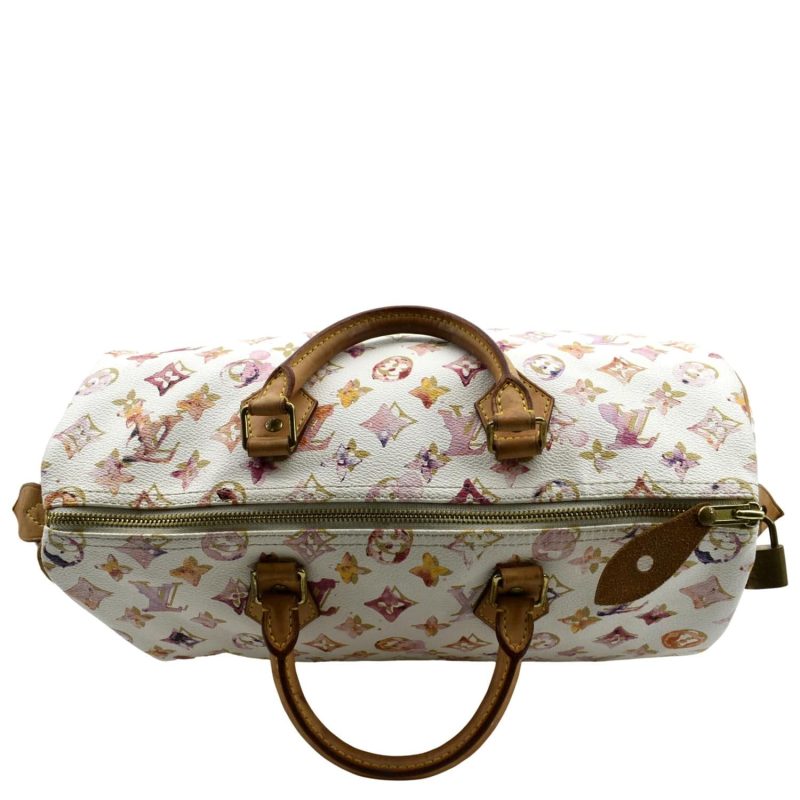 LOUIS VUITTON Richard Prince Watercolor Aquarelle Speedy 35 Monogram Satchel Bag Multi - Image 3