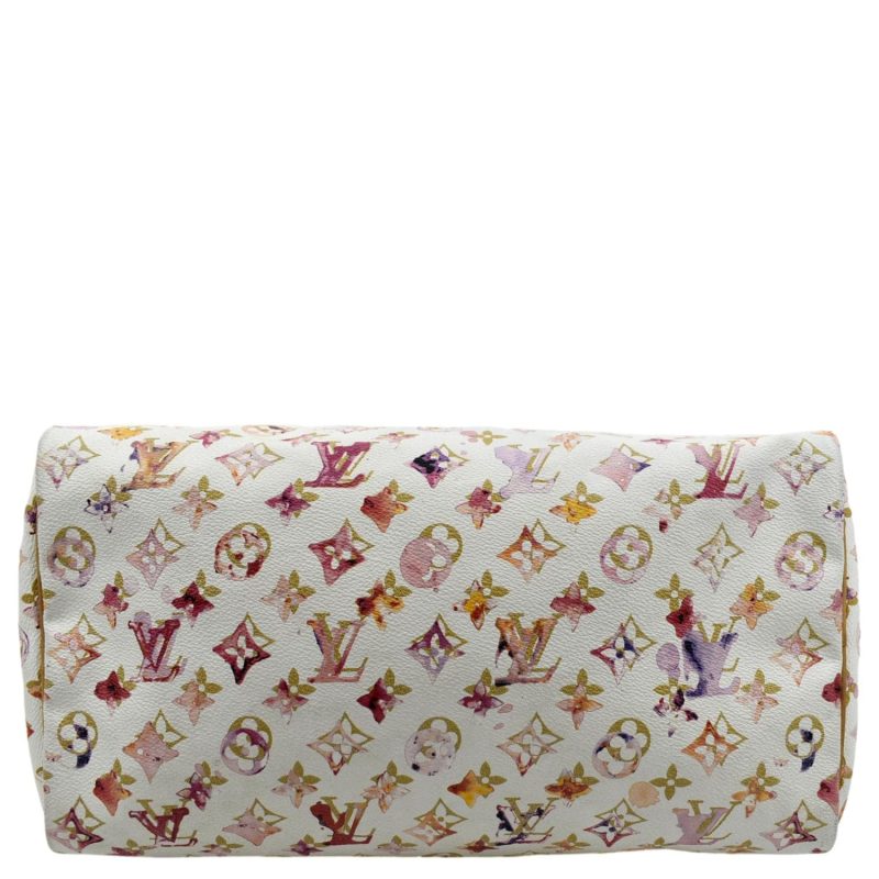 LOUIS VUITTON Richard Prince Watercolor Aquarelle Speedy 35 Monogram Satchel Bag Multi - Image 8