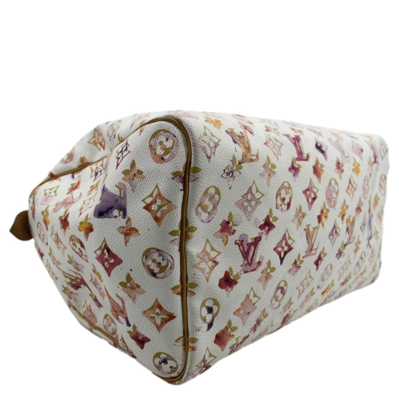 LOUIS VUITTON Richard Prince Watercolor Aquarelle Speedy 35 Monogram Satchel Bag Multi - Image 6