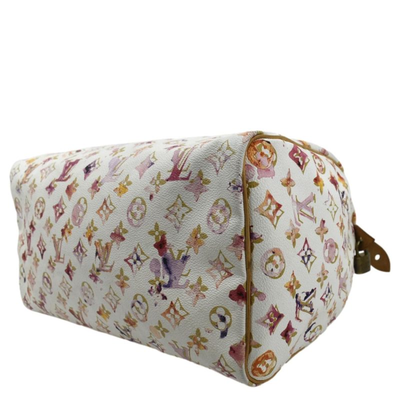 LOUIS VUITTON Richard Prince Watercolor Aquarelle Speedy 35 Monogram Satchel Bag Multi - Image 7