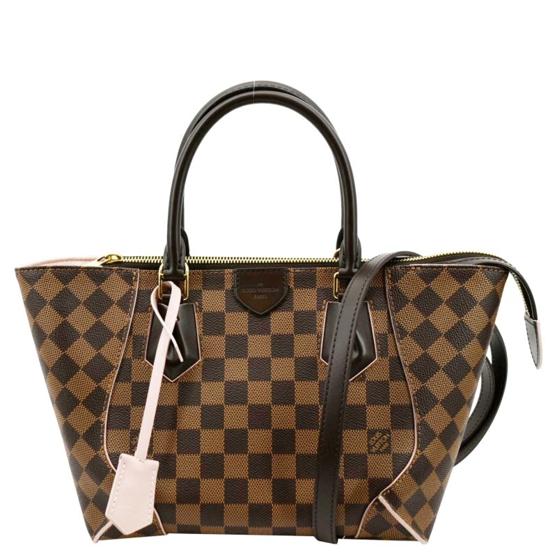 Louis Vuitton Caissa PM Damier Ebene Tote Shoulder Bag Rose Ballerine - Image 13