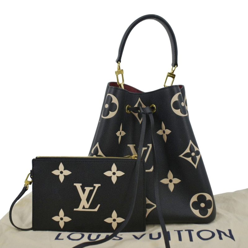 Louis Vuitton NeoNoe MM Bicolor Monogram Empreinte Leather Shoulder Bag Black - Image 3
