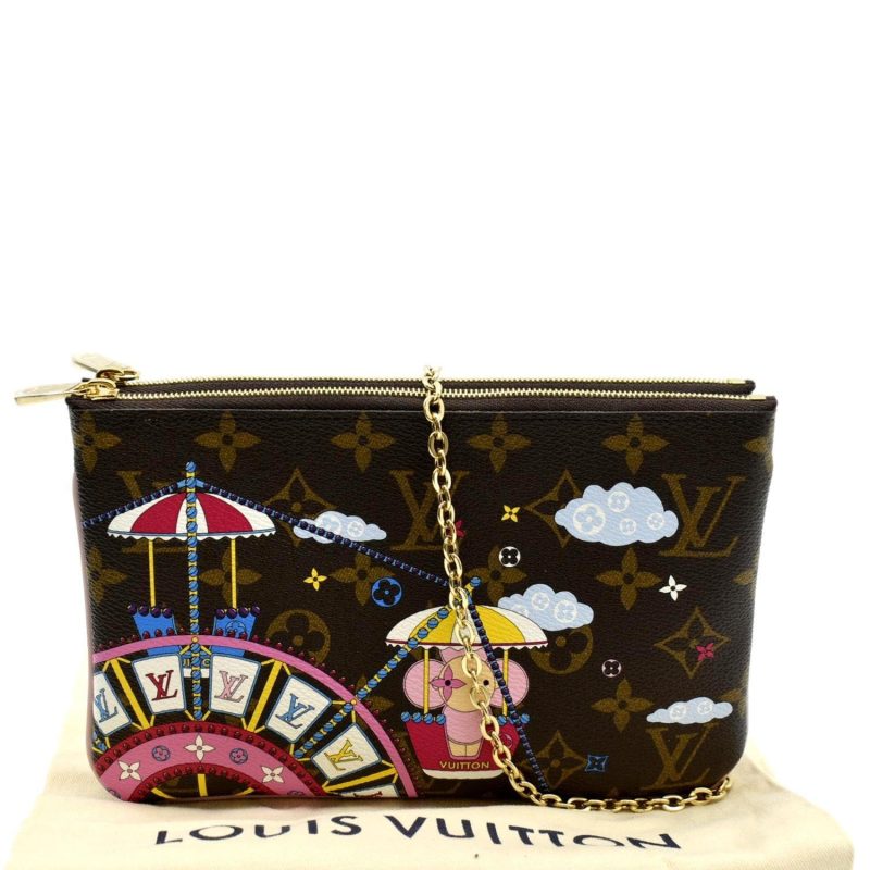 Louis Vuitton Vivienne Pochette Monogram Canvas Chain Crossbody Bag Brown - Image 2