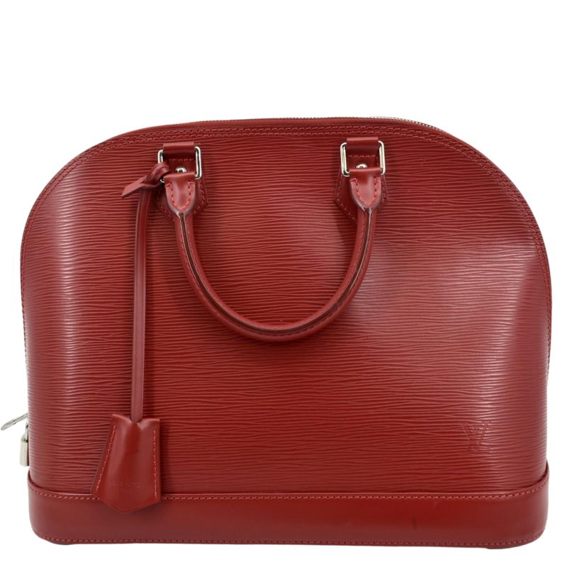 Louis Vuitton Alma GM Epi Leather Satchel Crossbody Bag Red - Image 11
