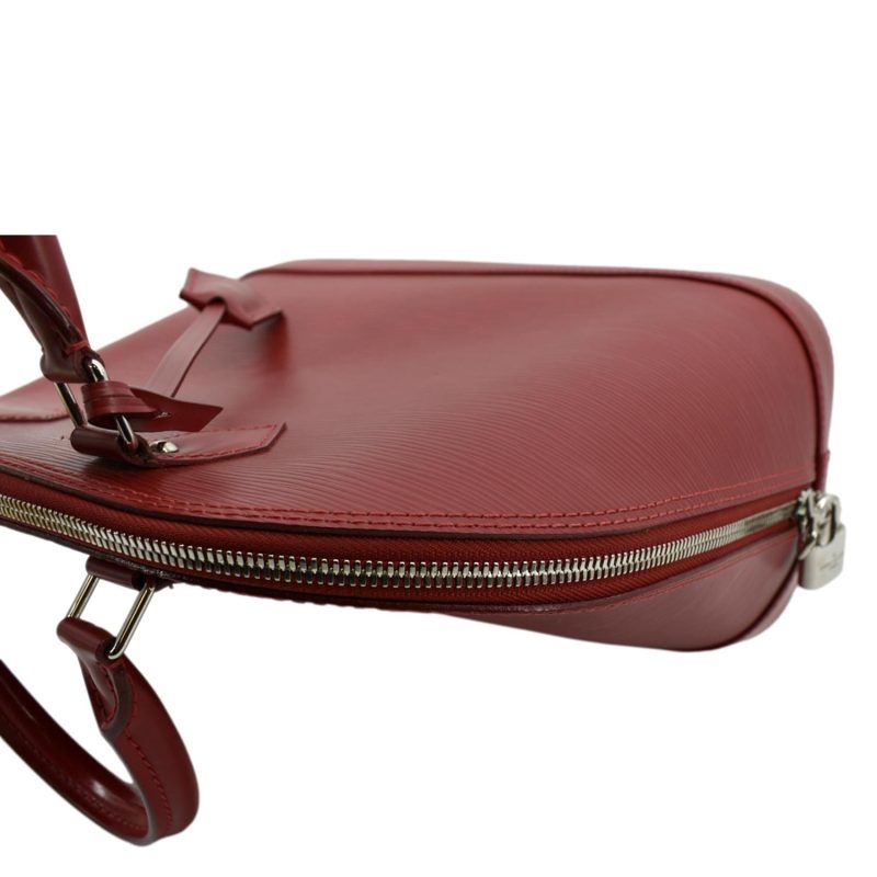 Louis Vuitton Alma GM Epi Leather Satchel Crossbody Bag Red - Image 4