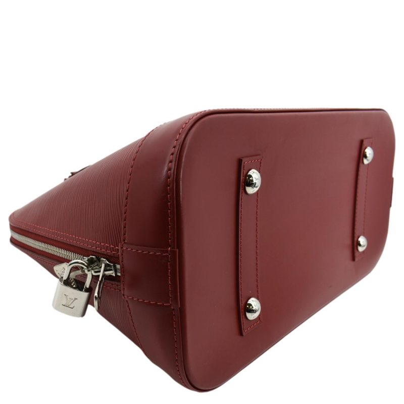 Louis Vuitton Alma GM Epi Leather Satchel Crossbody Bag Red - Image 7