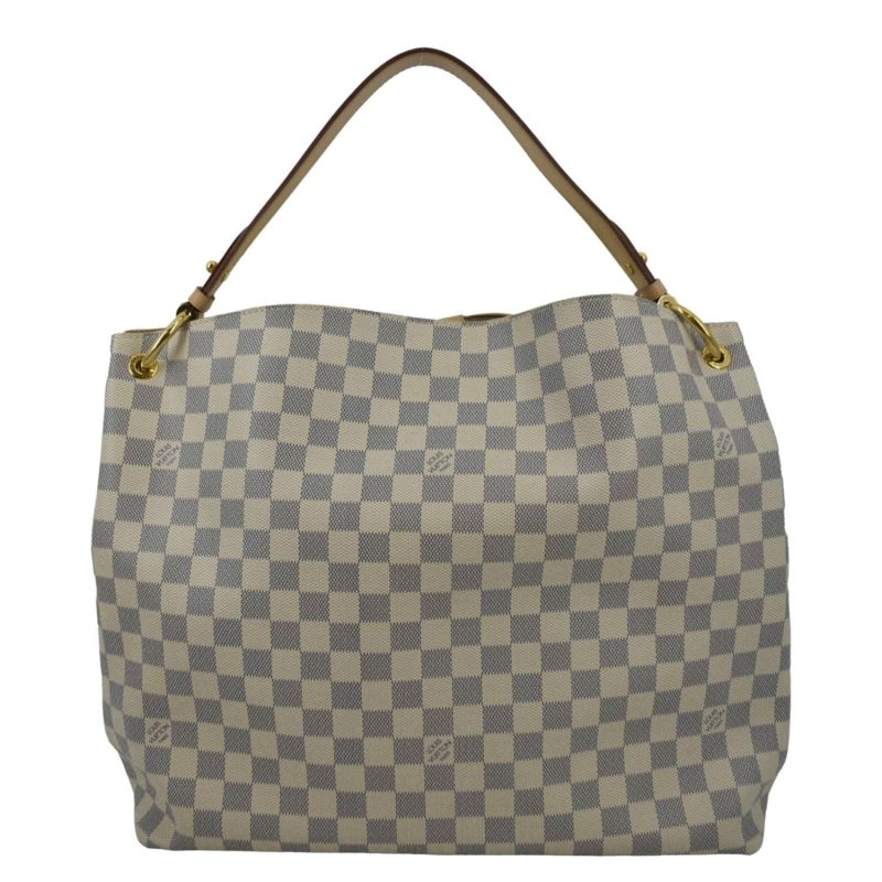 LOUIS VUITTON Graceful MM Damier Azur Hobo Shoulder Bag White - Image 2