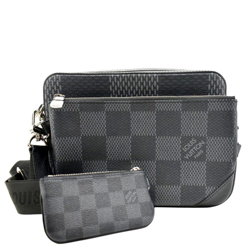 LOUIS VUITTON Trio Damier Graphite Messenger Bag Gray - Image 2