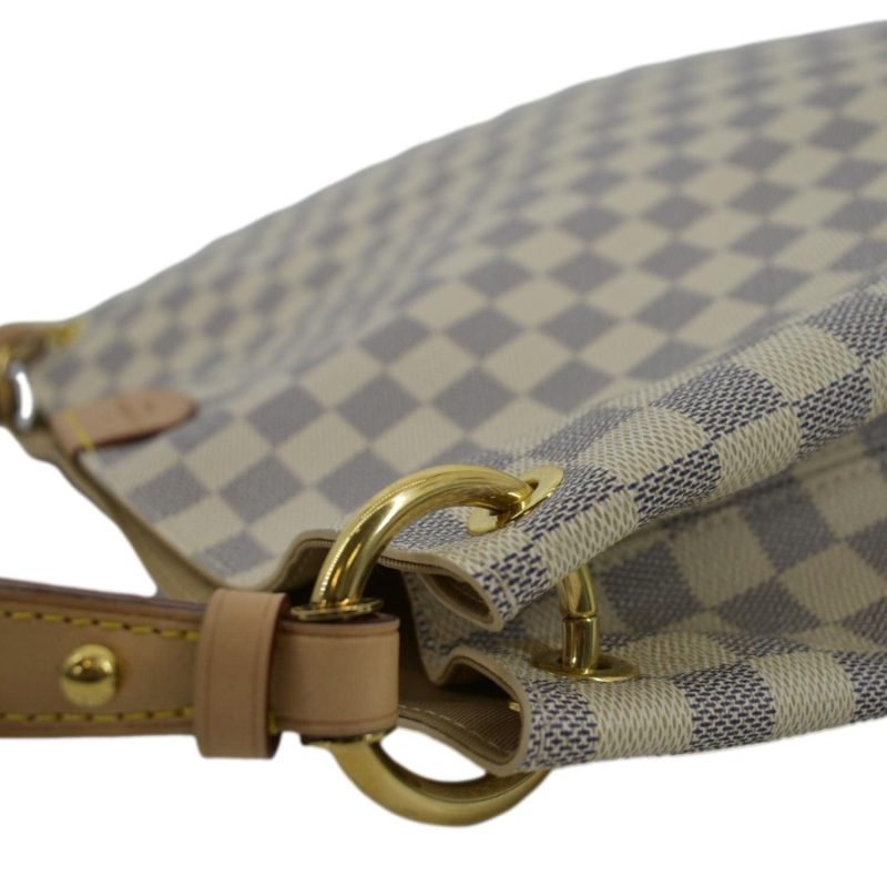 LOUIS VUITTON Graceful MM Damier Azur Hobo Shoulder Bag White - Image 5