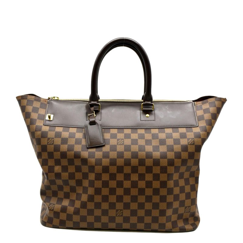 LOUIS VUITTON Greenwich PM Damier Ebene Travel Tote Bag Brown - Image 10
