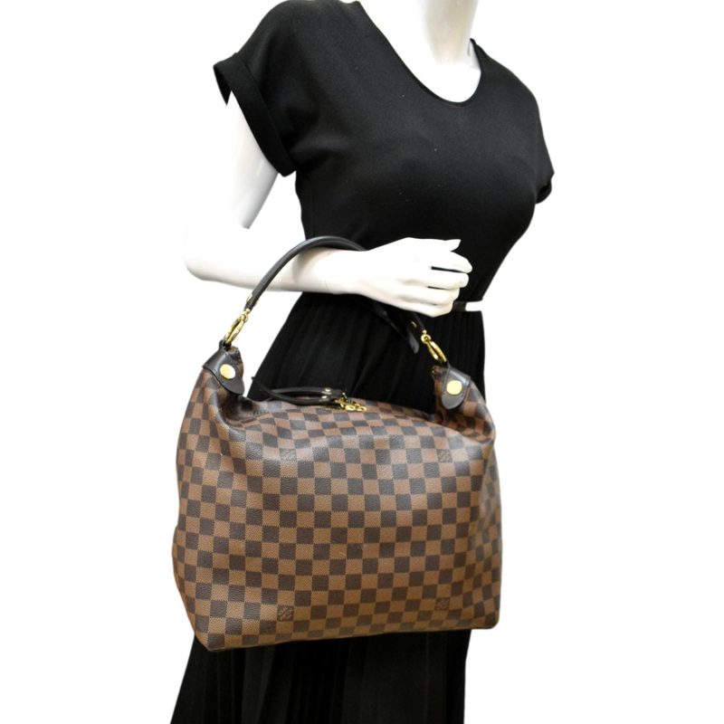 LOUIS VUITTON Duomo Hobo Damier Ebene Hobo Bag Brown