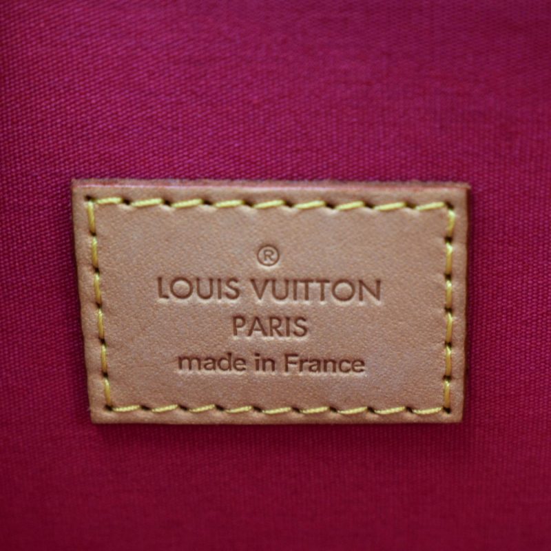 LOUIS VUITTON Alma GM Monogram Vernis Leather Satchel Bag Red - Image 10