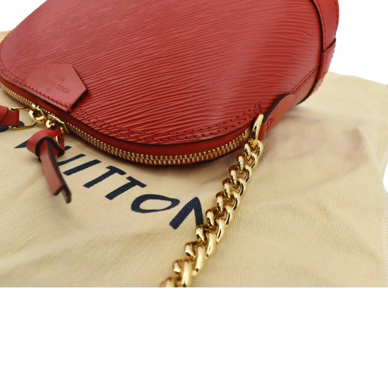 LOUIS VUITTON Alma Mini Epi Leather Crossbody Bag Red - Image 4