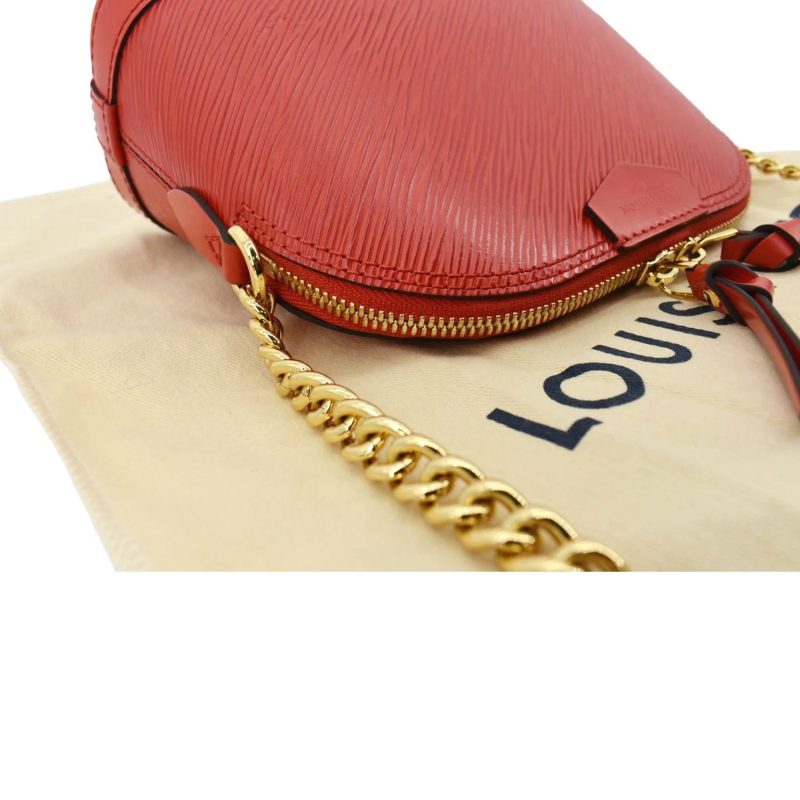 LOUIS VUITTON Alma Mini Epi Leather Crossbody Bag Red - Image 5
