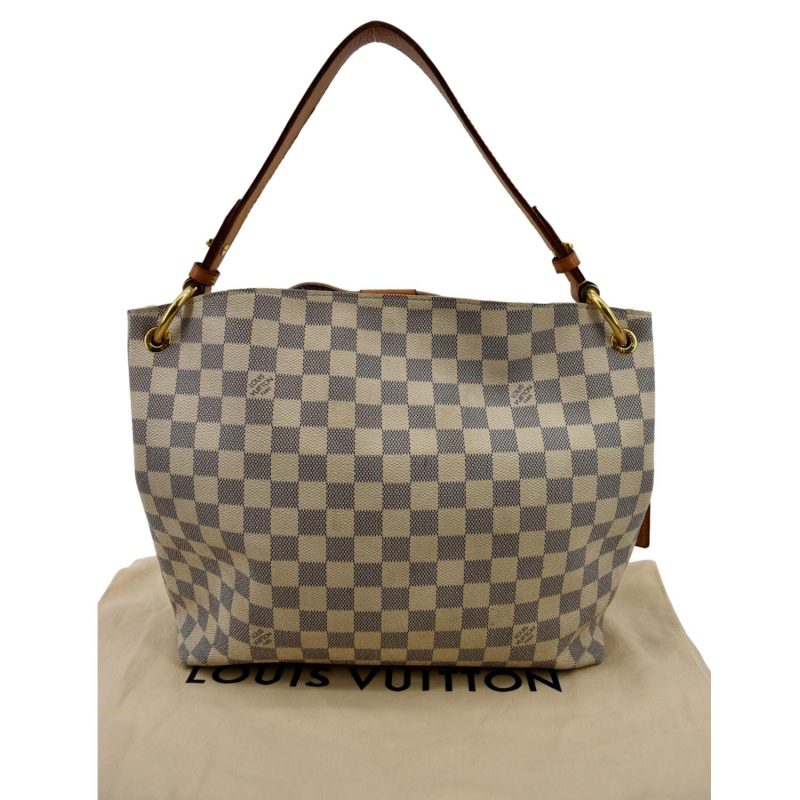 LOUIS VUITTON Graceful MM Damier Azur Hobo Shoulder Bag White - Image 2